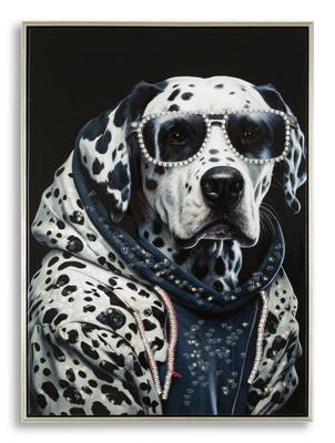 Lackierte Wandmalerei mit Rahmenfalle cm 53X3X73