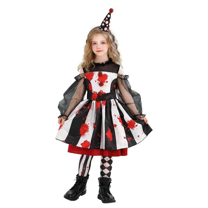 Halloween Kinderkostüme Clownkostüme Zirkusparty Lustige Kostüme Mädchenkleider Karnevalskostüme