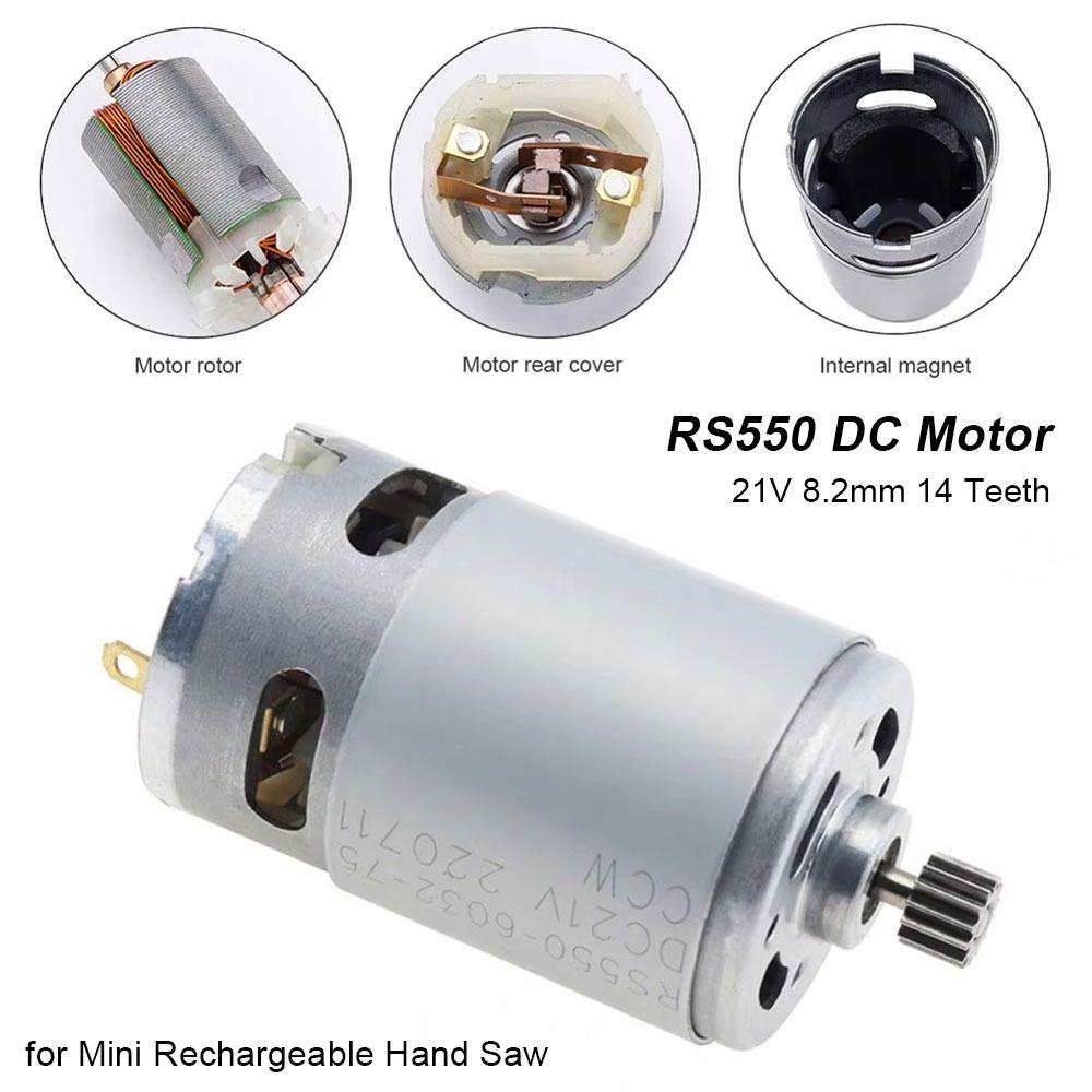 1 Stück 8,2 mm RS550 Gleichstrommotor 21 V Mikromotor Langlebiger Elektrosägemotor für Mini-Akku-Handsäge