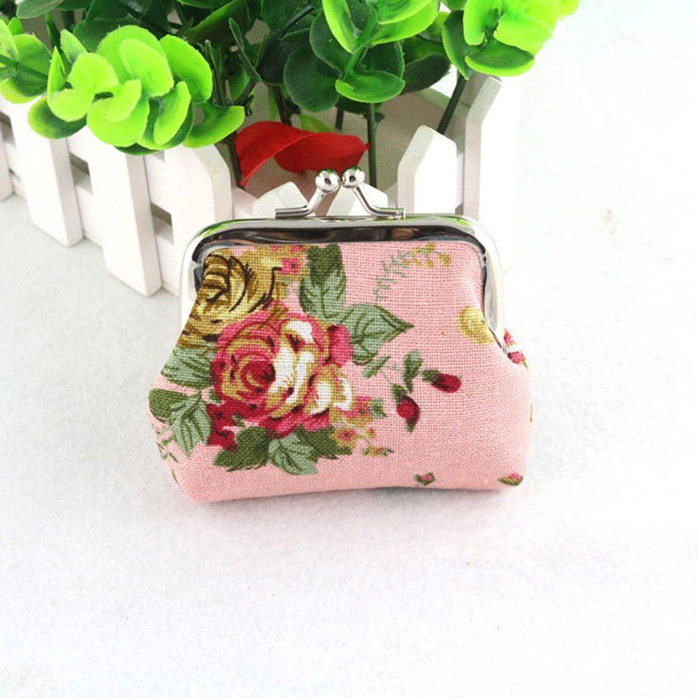 Floral Lady Vintage Flower Hasp Retro Credit Card Holder Coin Purse Clutch Bag Small Wallet