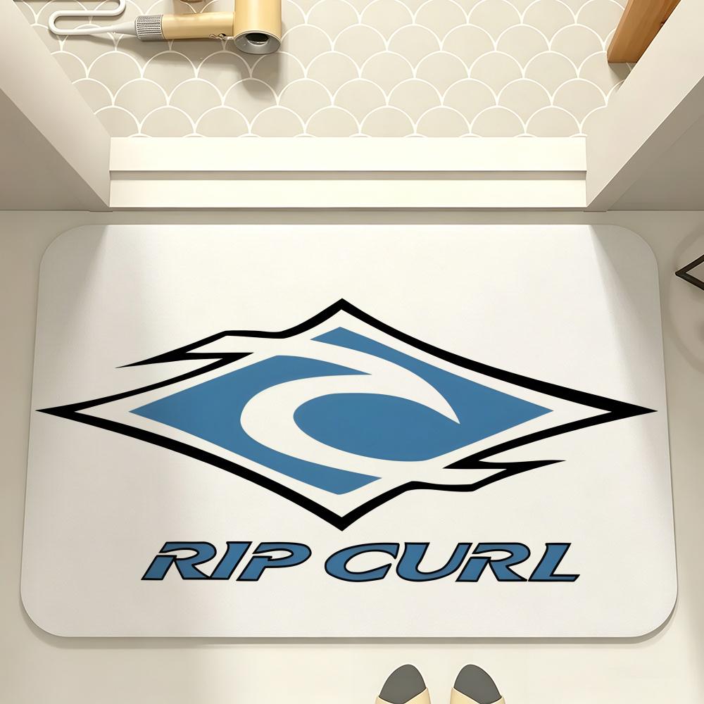 Surf Brand Logo R-Rip Curl Floor Mat Carpet Diatom Mud Bathroom Quick-Drying Absorbent Floor Mat Household Bathroom