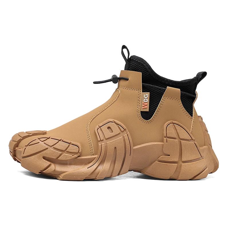 Men's New Casual Sports Shoes Breathable Anti-slip Wear-resistant High-top Outdoor Hiking Walking Men's Shoes Zapatillas Male