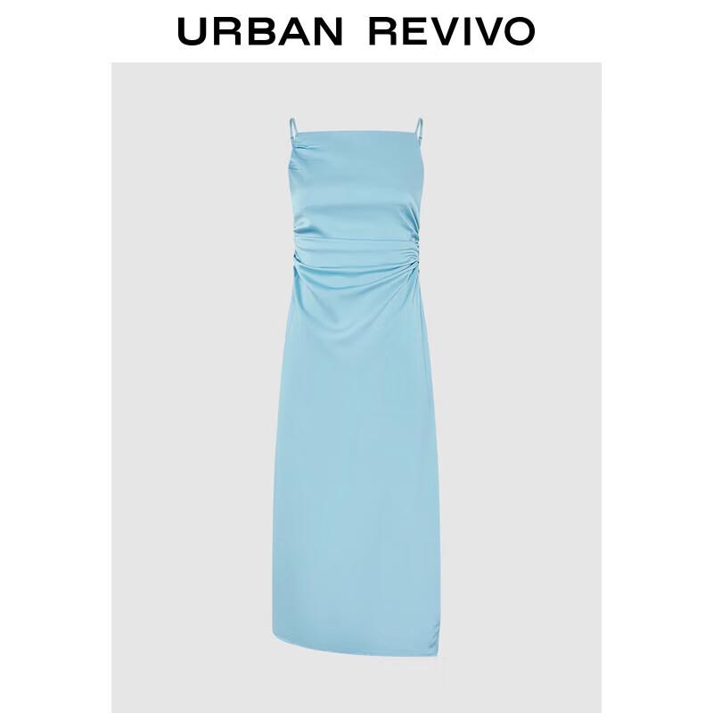 UR 2025 Spring Pleated Asymmetric Cami Maxi Dress