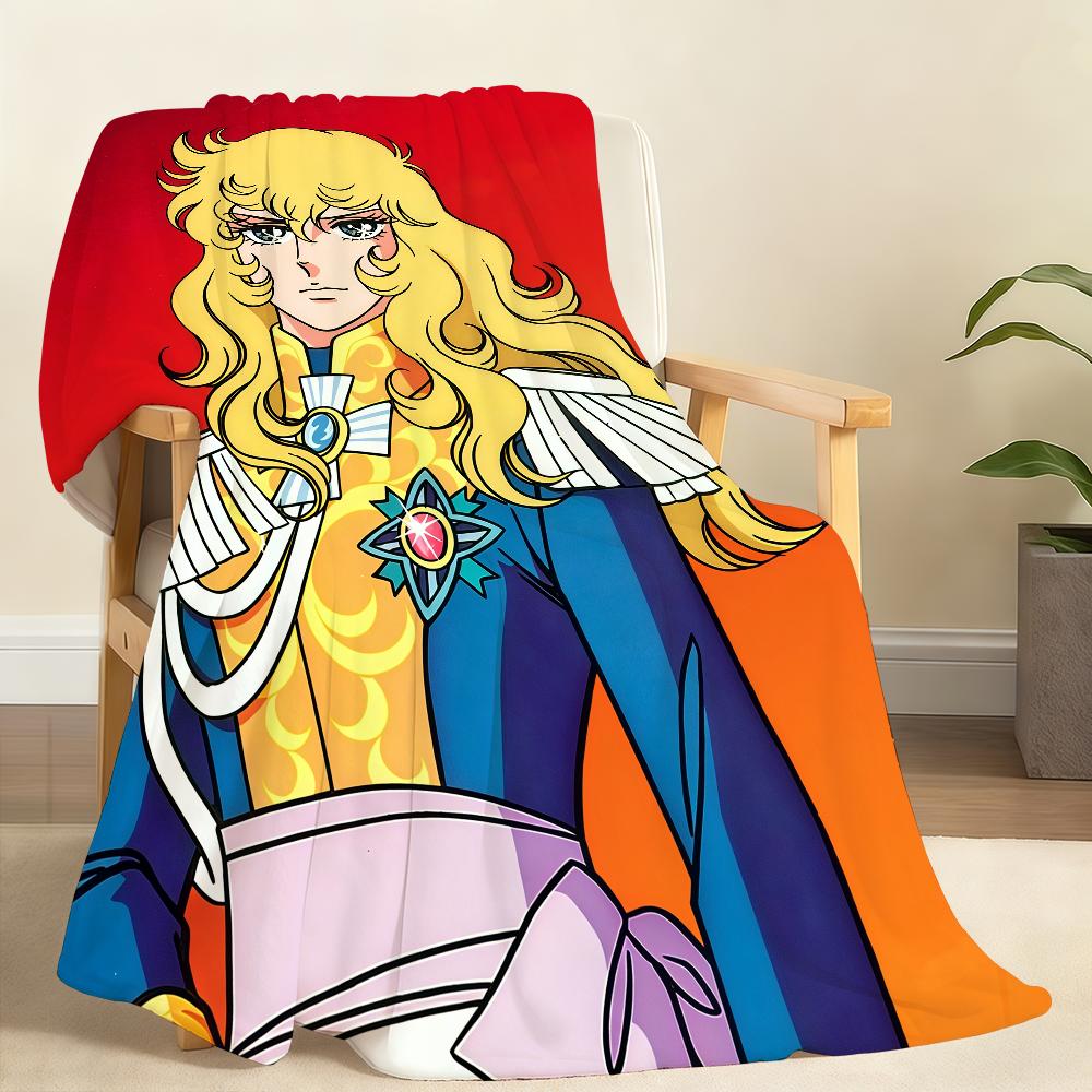 Manga Anime The Rose of Versailles Lady Oscar Blanket Soft Throw Blanket Home Bedroom Bed Sofa Picnic Travel Office Blanket Gift 75x90cm