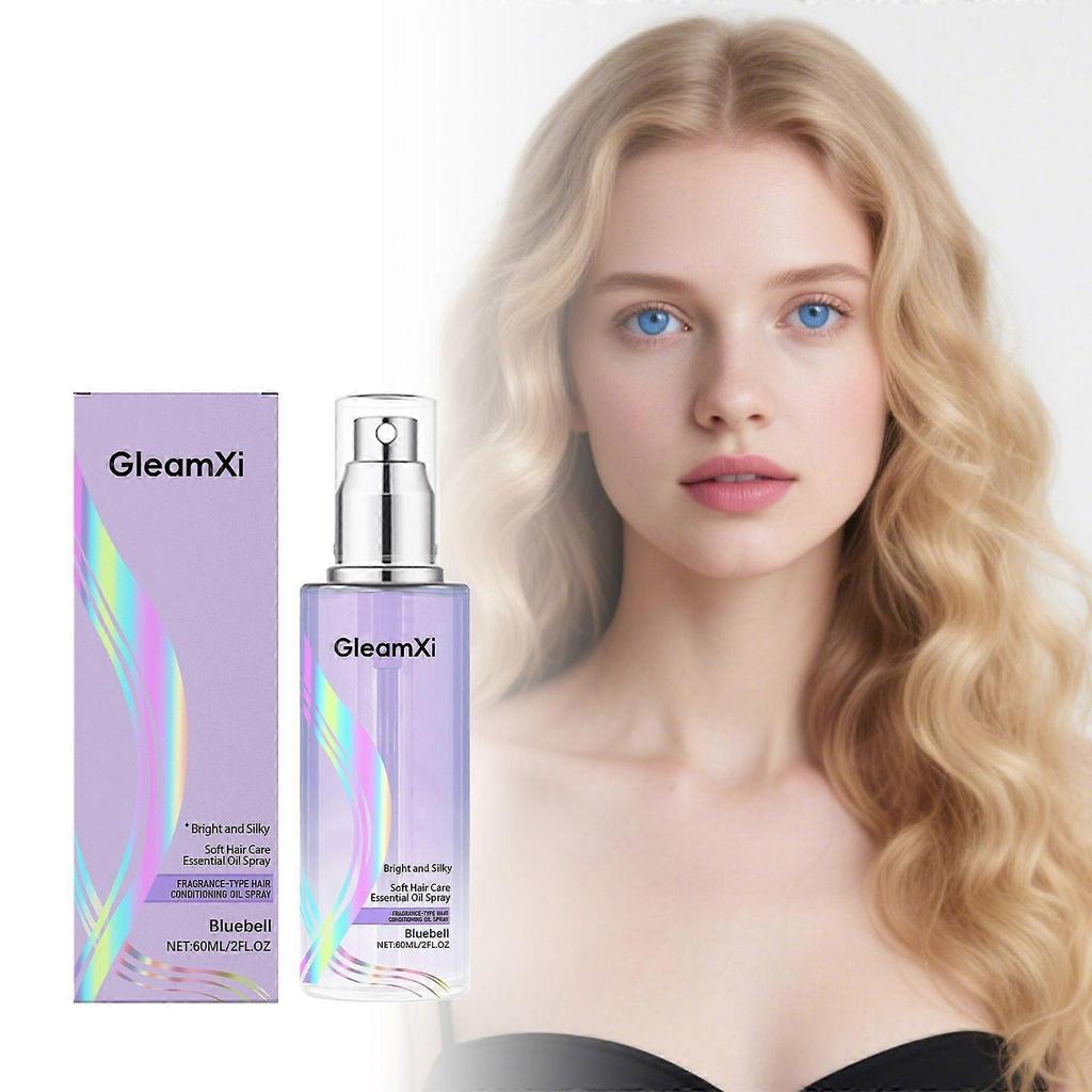 Limited time!!Gleamxi Refreshing Hair Care Essential Oil Spray (Blue Wind Bell) Nutrition Moisturizing Hair Care Hair Smooth Hair Shiny
