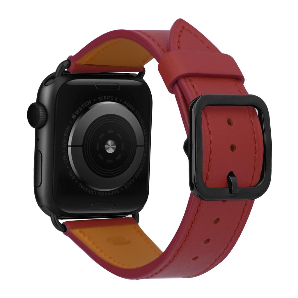 Simple First Layer Calfskin Ultra Leather Watch Strap 49mm Replacement for Apple Watch Ultra All Series Premium Wristband Accessory
