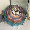 Colorful Eye Design Portable Automatic Umbrella Compact 8Rib Lightweight Lightweight Perfect For Outdoor Adventures Outdoor Accessory Spiritual Gift