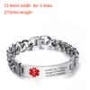 Free Personalized ICE Medical Alert Emergency Reminder Bracelet for Women Men DIABETES EPILEPSY