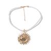 Beach Vacation Style Light Luxury Fashion Alloy Exaggerated Sunflower Pendant Necklace Stud Earrings, Bohemian Style