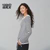 BENLAI Women's 2025 Spring Striped Knit Long-Sleeve T-Shirt BNA950011