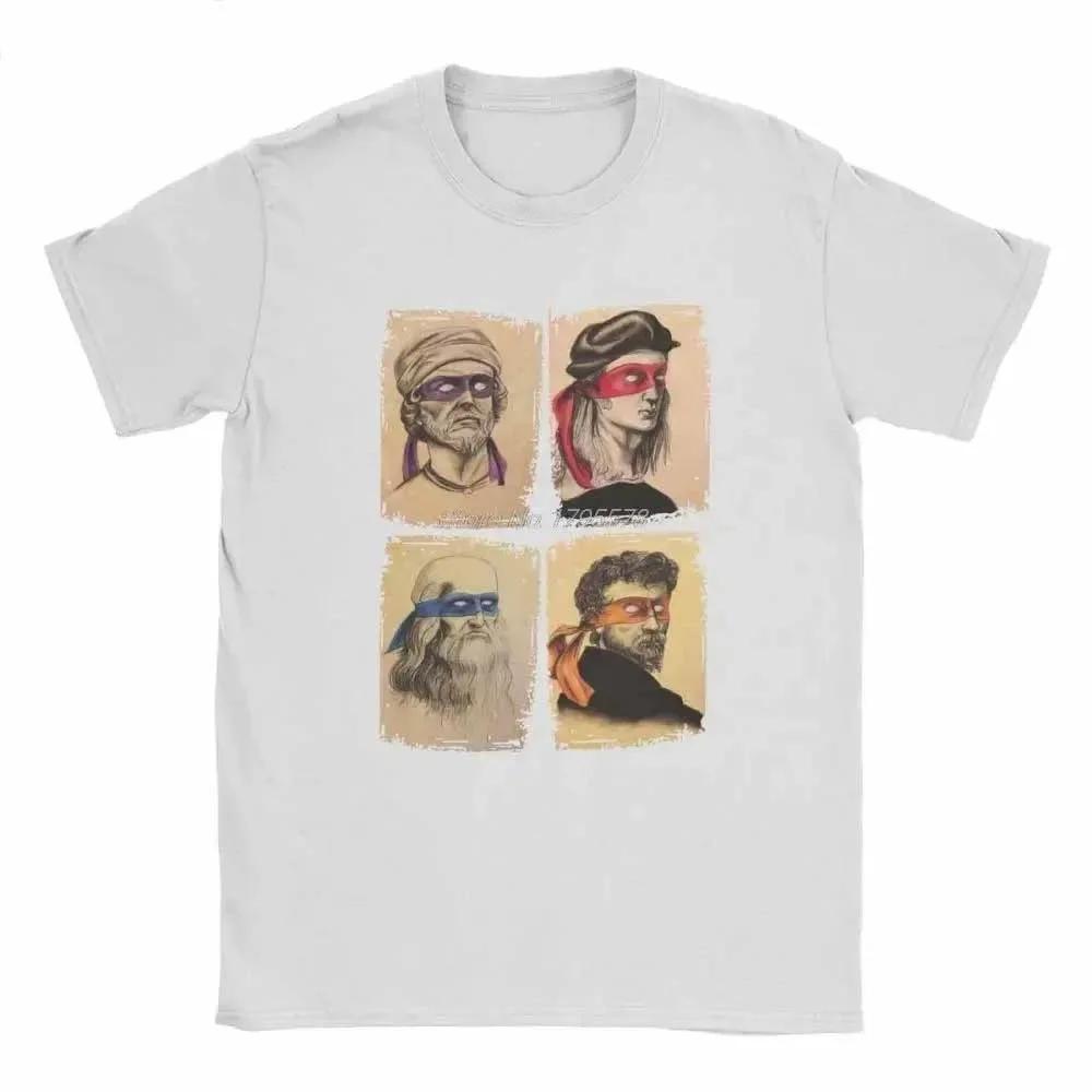 Scientific Turtle Male Mutant Ninja short sleeve humorous T-shirt Personality street round neck fun top print role play T-shirt S