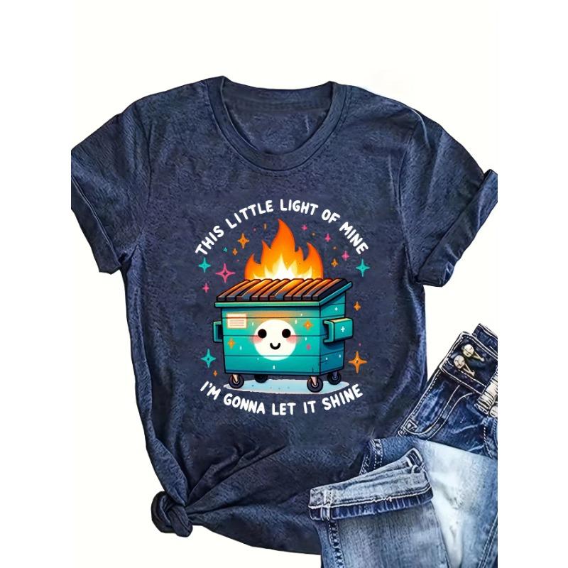 European and American Fashion Printed Women s T-shirts S