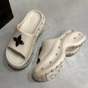 Fashion Fashion Star Rivets Chunky Platform Slippers Women Summer Punk Wedge Heel Sandals Woman Outdoor Beach Non Slip Soft Eva Slides