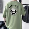 Heavyweight Combed Cotton T-Shirt Youth Loose Fit Half Sleeve Graphic Print Tee