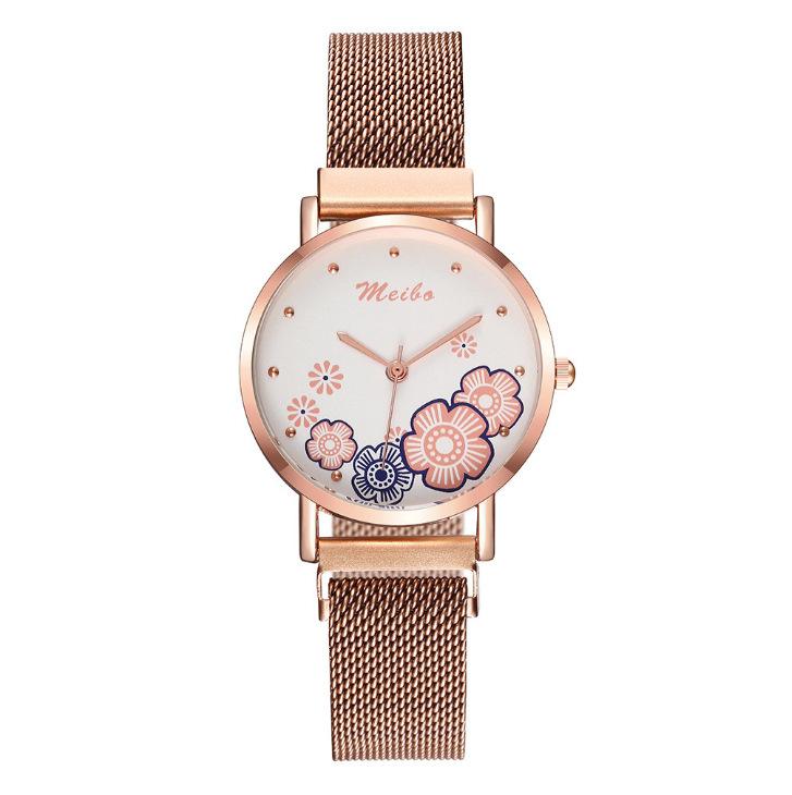 Orologio da Donna Meibo, Orologio Milanese Pigro Stampato Con Magnete