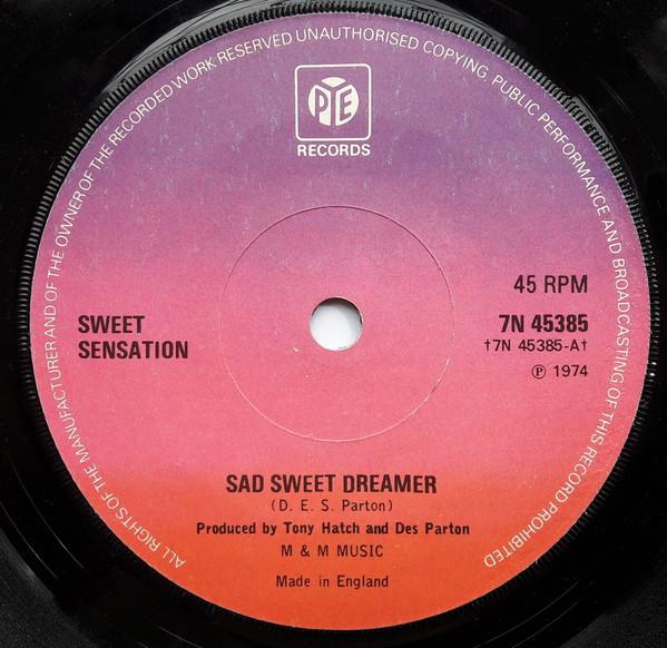 7inch Record SWEET SENSATION Sad Sweet Dreamer 7N45385 Pye Records 1974 UK SoulFunk Used