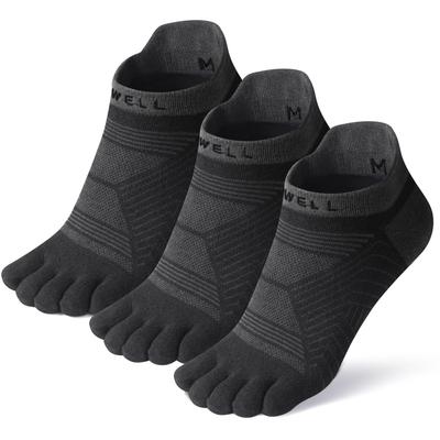 VWELL Coolmax Sizes Men's Five-Toe Socks, Breathable, Ankle-Resistant, Antibacterial, Odor-Resistant, Durable, All-Season Socks, 3-Pair Set, 25-27cm