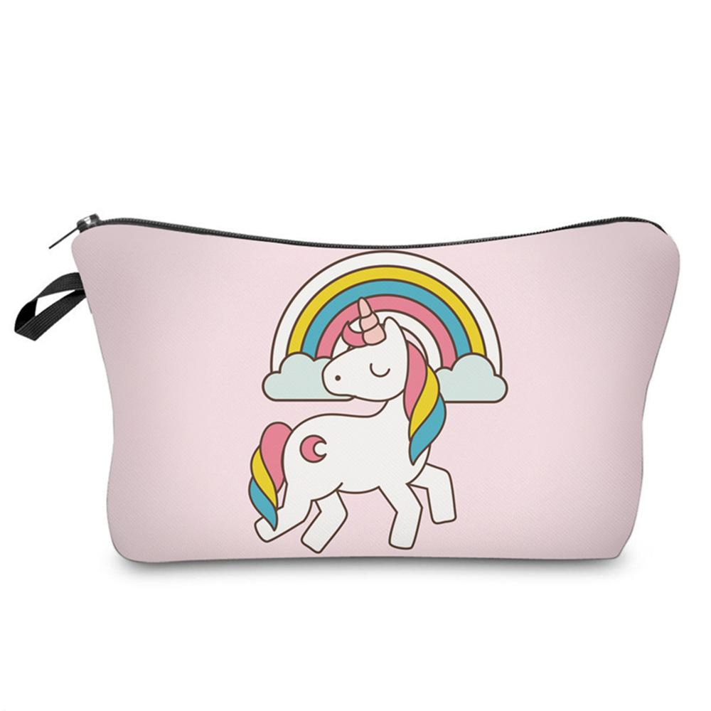 Women Unicorn Print Cosmetic Bag Toiletries Organize Travel Storage Case 6365 KTB