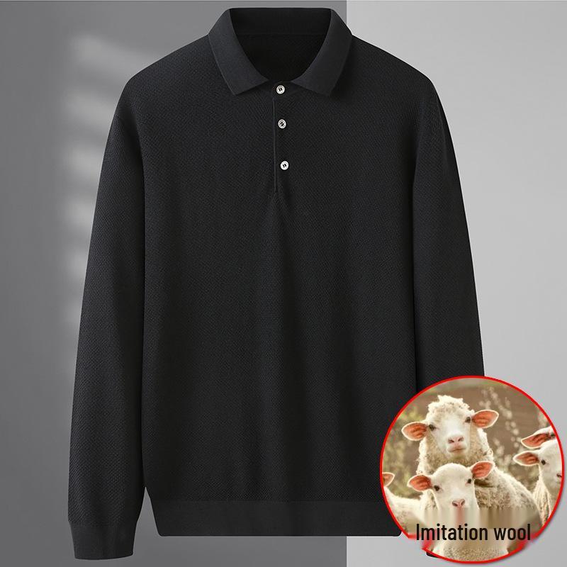 Men's Plus Size Warm Lapel Knit Wool Sweater for Autumn 2026
