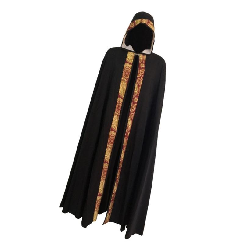 Halloween Death Cloak Loose Comfortable Hooded Death Robe Cloak Meidieval Cape Costume for Adult Cosplay Party Halloween