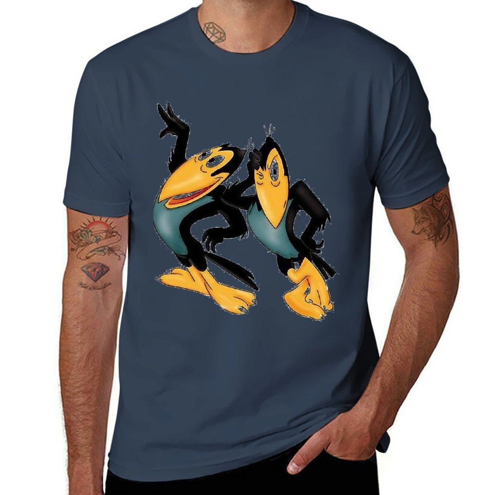 Heckle And Jeckle Tshirt Novelty Print Casual Tee Shirt S