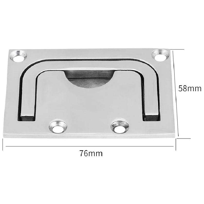 Andymarine Stainless Steel Boat Recessed Hatch Square Flush Llift Ring Handle Marine Locker Flush Lift Ring Pull Deck Hatch Boat серебряный