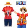 One Piece Film Red-luffy Cosplay Costume Set For Kids And Adults