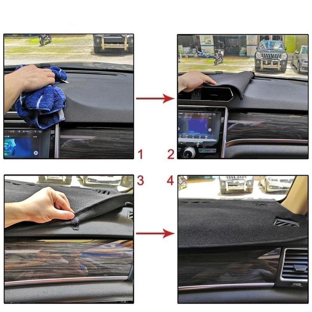 Center Console Car Dashboard Mat Carpet Decorative Non-slip Mat Windshield Sunshade Fit Toyota Camry For XV40 2007-2011 (Red,RHD)