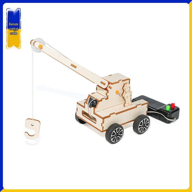 DIY Wooden Remote Control Crane Kit for Students - STEAM Educational Project