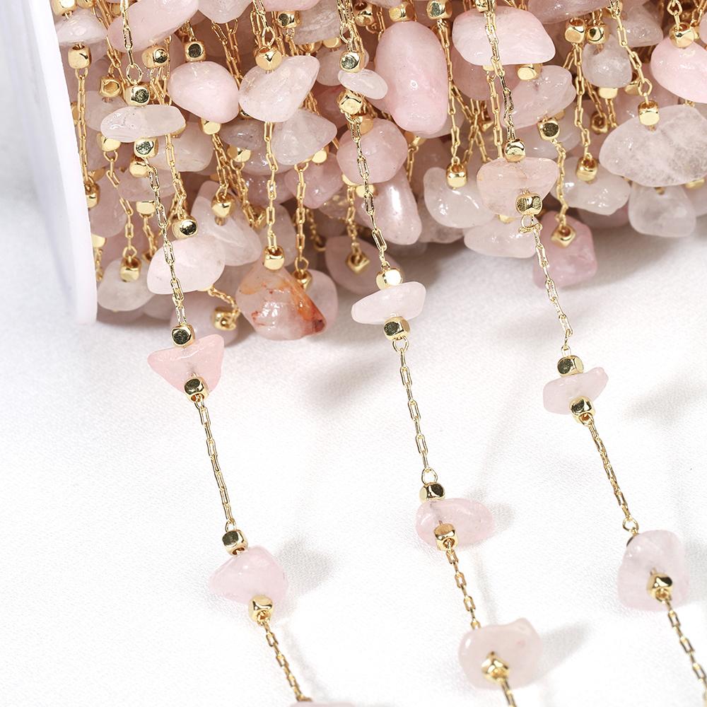 1meter Stone Chain Crystal Irregular Glass Stone Beads Chains Necklace Bracelet Components For DIY Jewelry Making Findings