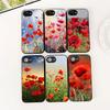 Cover for Apple iPhone 12 13 Pro XS Max Mini ProMax X XR Air 13Pro Casing Phone Case Red P-Poppys Flower Bloom Elegant