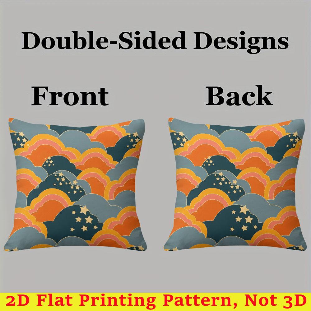 Sunset Clouds Square Jacquard Pillow Cover for Sofa Office Waist Cushion Cover Home Decorative Pillowcase