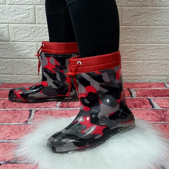 

Çağrı, Black-Pink, Wooly, Camouflage Pattern, Rain Boots 31