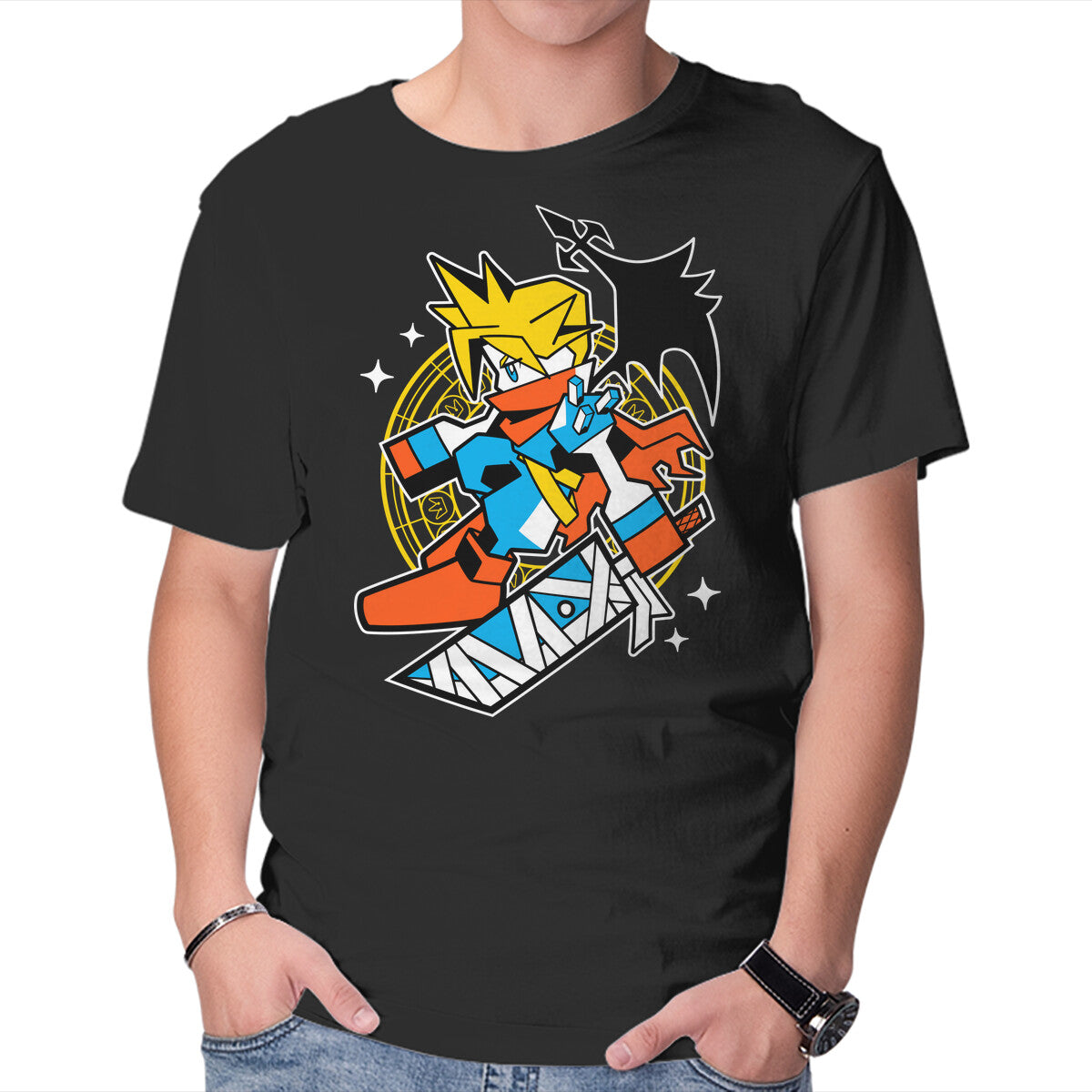 Unisex Crew Neck T-Shirt Yellow Warrior Graphic Short Sleeve Casual Tee XXXL