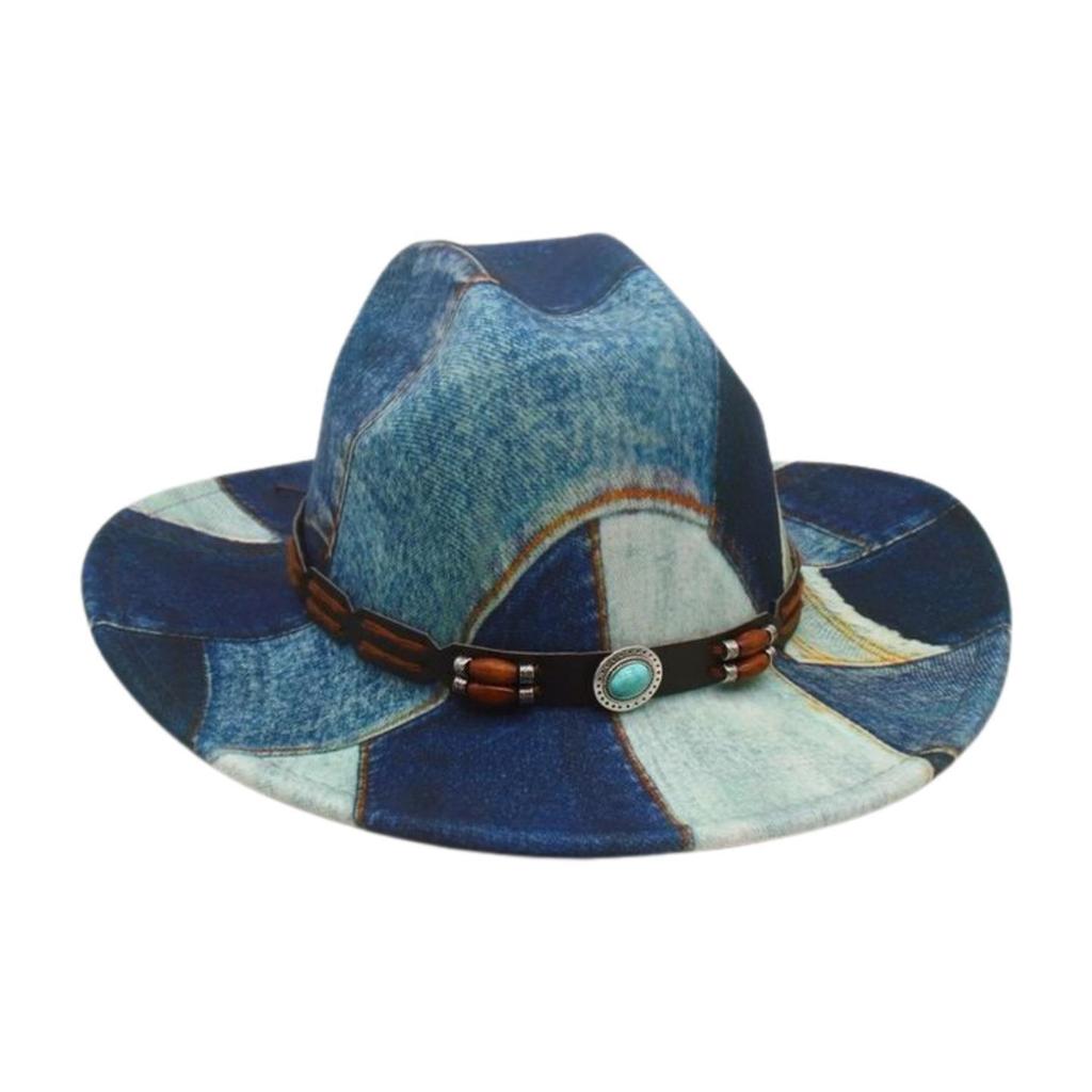 Ethnic Style Street Shot Design Sense Simple Western Travel Vacation Felt Hat Jazz Hat Retro Cowboy Top Hat