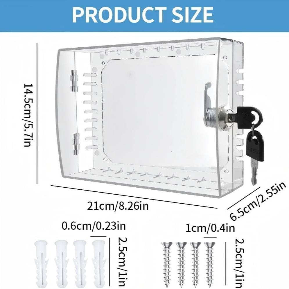 Cutie de blocare termostat cu cheie, Capac mare cu blocare pentru termostat de perete, Capac cutie de blocare AC se potrivește termostatelor de 5" Î x 7" L sau mai mici