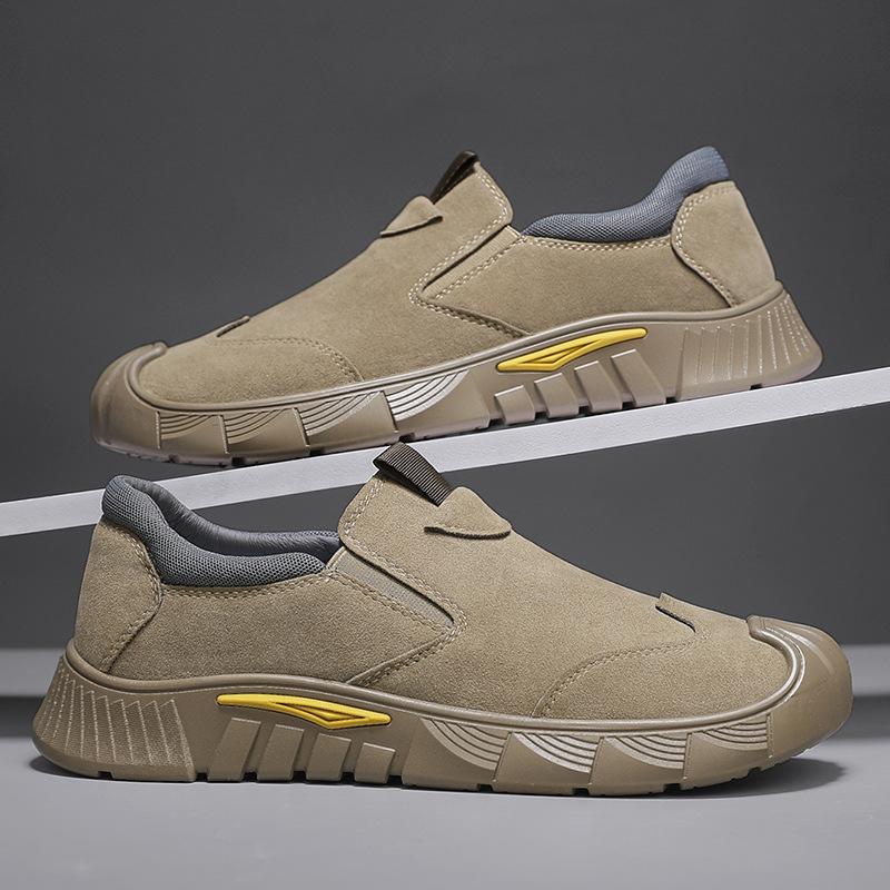 Men's shoes autumn new fashionable versatile one-pedal board shoes non-slip and wear-resistant outdoor tooling shoes men's labor insurance shoes