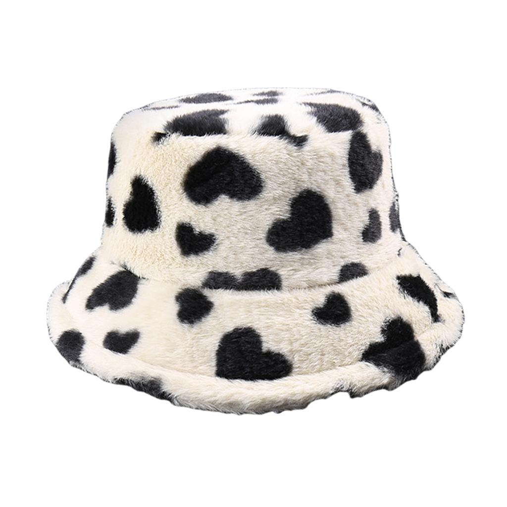 Fashionable Love Pattern Bucket Hat for Various Head Size Winter Autumn Thicken Fisherman Hat Headpiece for Casual Wear
