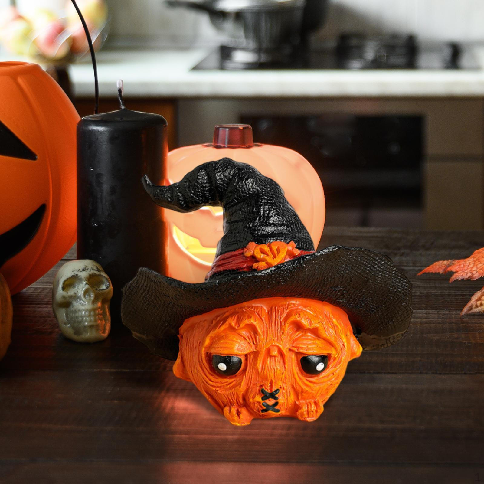 

Halloween Pumpkin Decoration Desktop Ornament for Haunted House Living Room Black 7.2x6x6.3cm