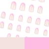 24 Pcs Rose Red Detachable Short Round French Tip Nails
