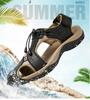 Genuine Leather Casual Shoes for Men Outdoor Walking Hiking Men Shoes Breathable Anti-Collision Toe Summer Sandals 2025