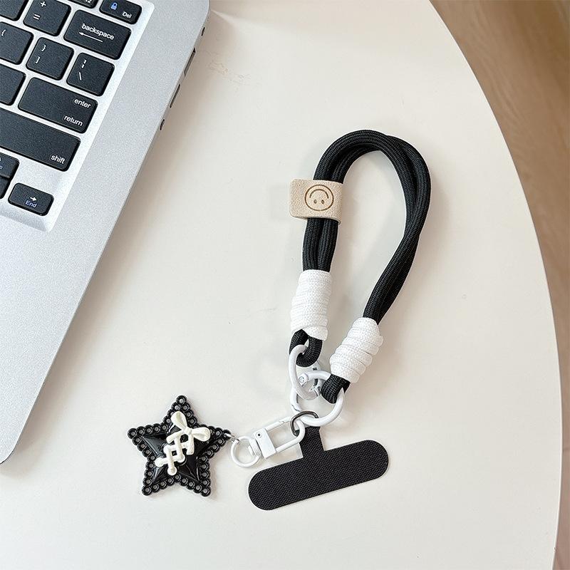Star Smiley Face Handstrap, Mobile Phone Lanyard, Thickened Anti-Drop, Anti-Loss, Camera Key Chain, Backpack, Zipper Pendant, Women'S Model
