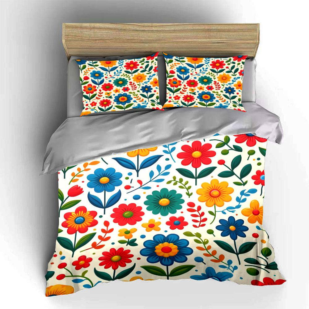 """Blumenmuster Dreiteiliges Set" Mehrere Größen Kinder- und Schlafzimmer für Erwachsene Exquisites 3-teiliges Bettwäsche-Set Geschenk"""