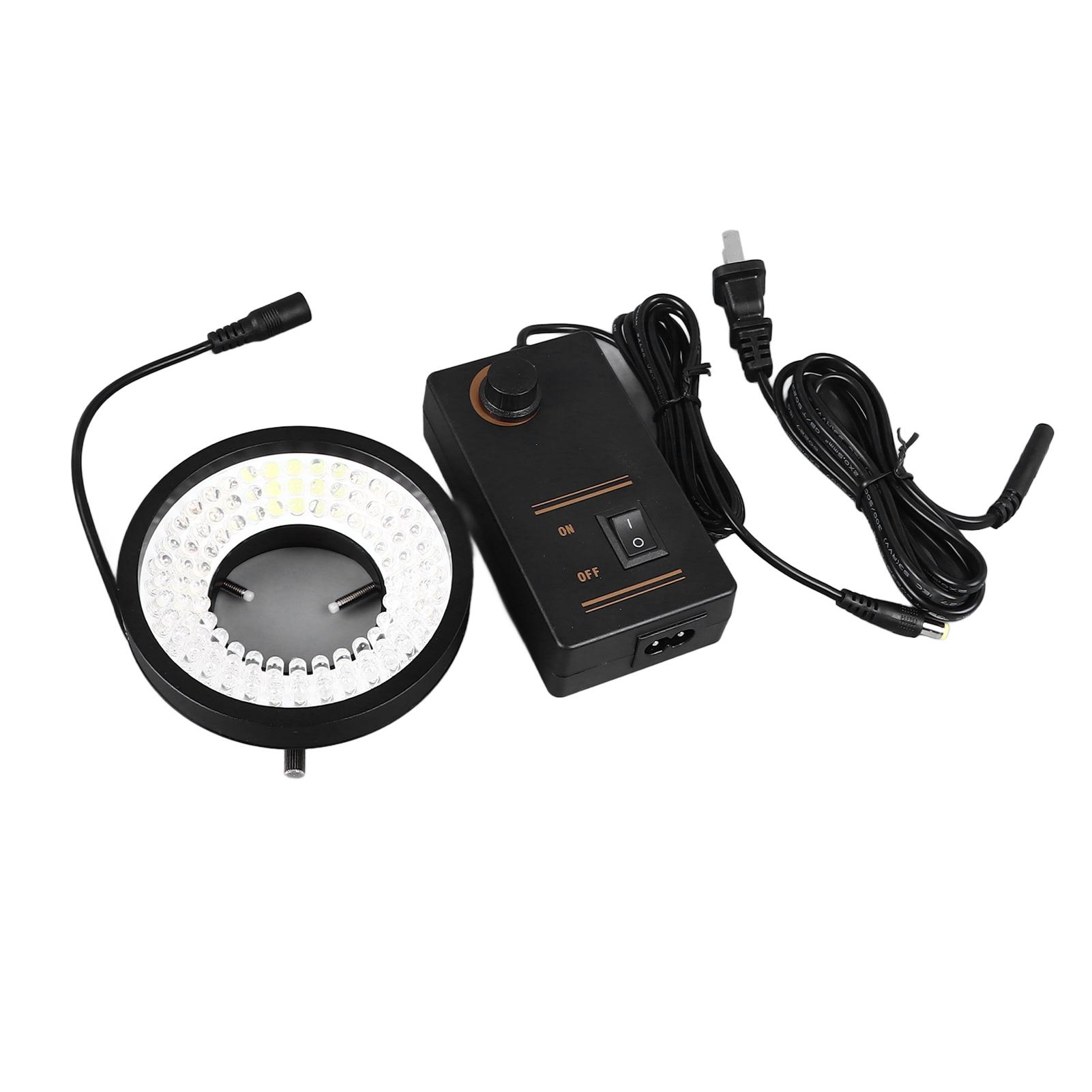 

Microscope LED Ring Light 96 LEDs 6500K White Adjustable Brightness Industrial Camera Ring Lamp