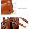 Retro Real Leather Small Women Handbags Oil Wax Cowhide Shoulder Crossbody Bag With Bear Ornament To-handle Bag Purse