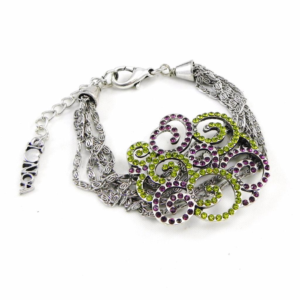NOA [G8273] - Designer Bracelet 'Sissi' Green Purple