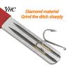 Fishing Grinding File Hook Sharpener Sharp Anti-skid Portable Three Grooves Diamond Stone for Camping