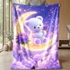 Teddy im Sternenbaum-Thema Decke Leichte Warme Flanelldecke Dekorative Überwurfdecke für Heimdekoration