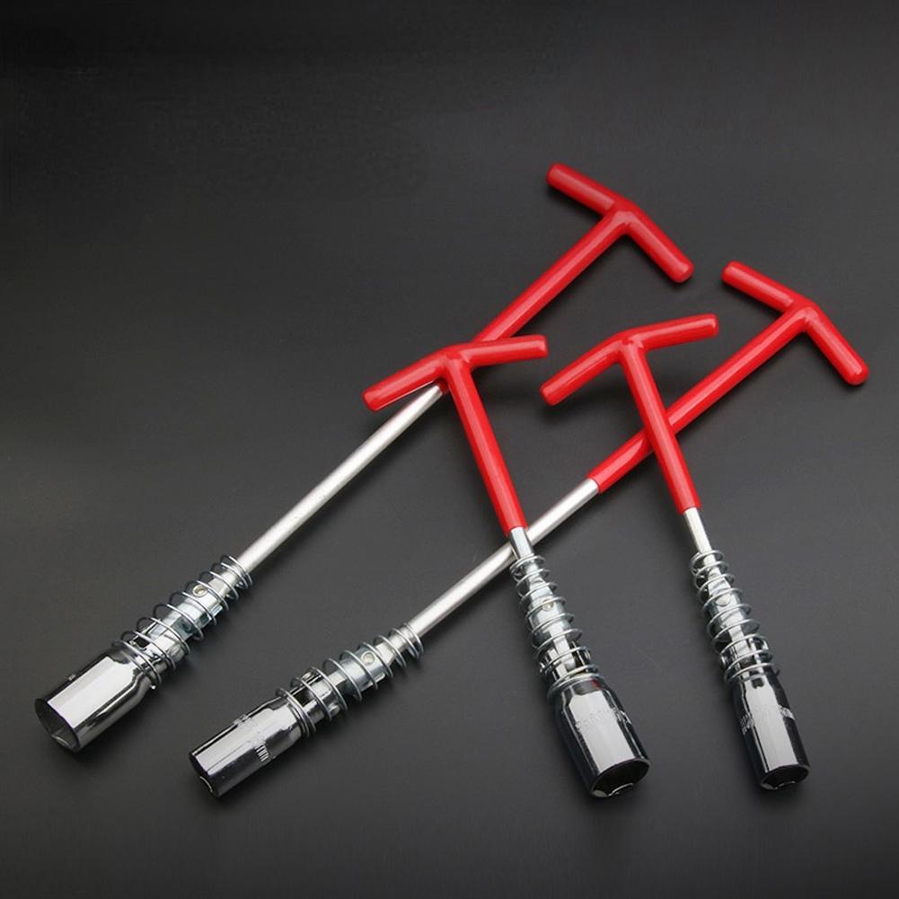 Car Universal T-Handle Spark Plug Wrench Kit 14mm/16mm/21mm Torsion Remover Installer Joint Spark Plug Socket Tool Car Accessory