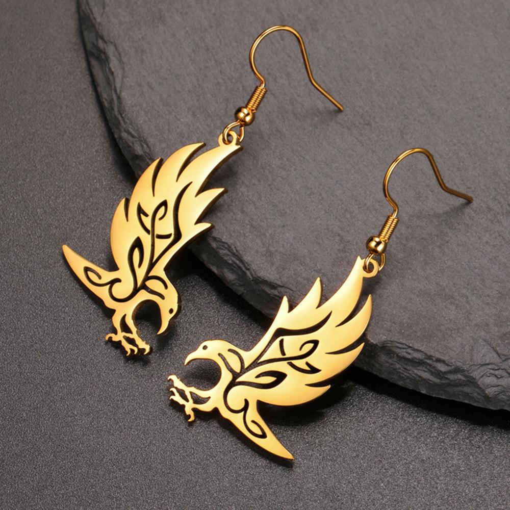 Eagle Birds Earrings for Women Girl Stainless Steel Drop Earring Animal Bird Charms Hoop Earrings Punk Cool Jewelry Gifts